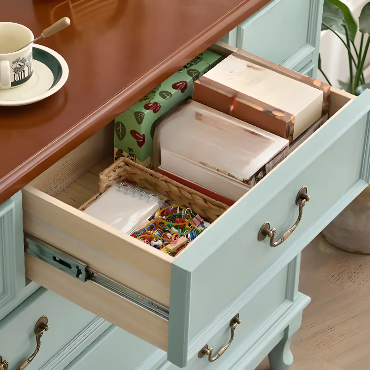 Traditional Solid Wood Chests with 7-Drawers for Living Room Image - 18