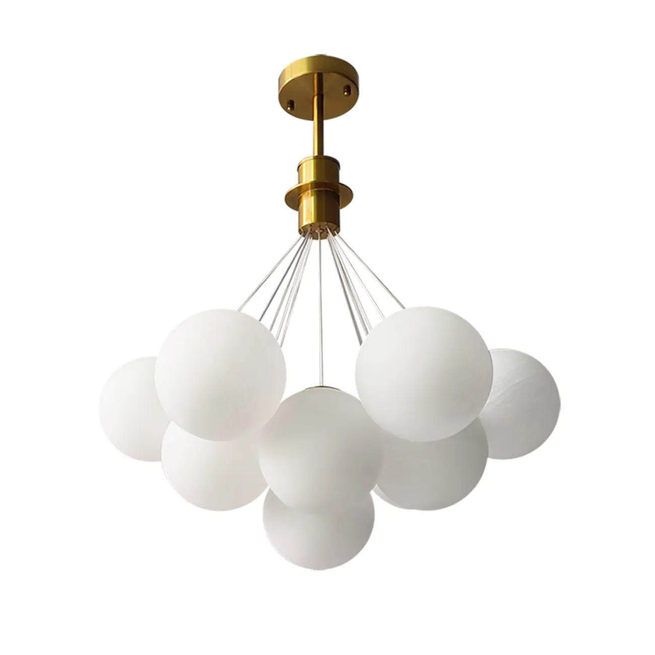 White Matte Glass Shade Multi Globe Light Chandelier  Image - 8 | homeyfad