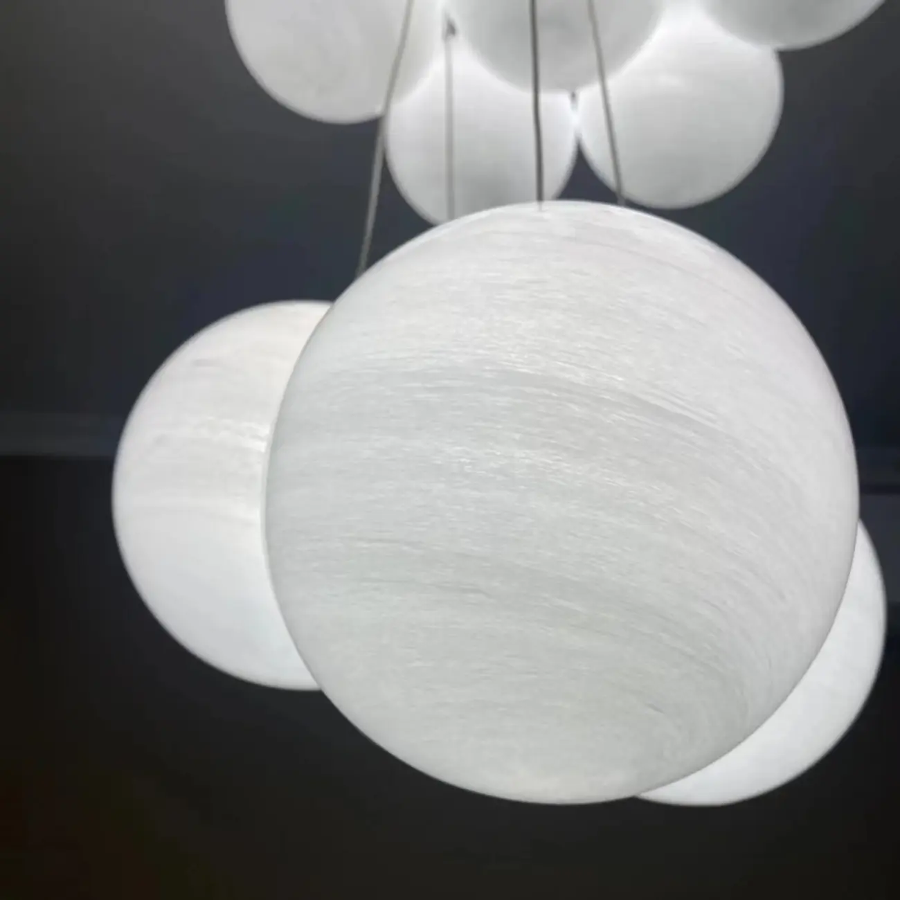 White Matte Glass Shade Multi Globe Light Chandelier  Image - 9 | homeyfad