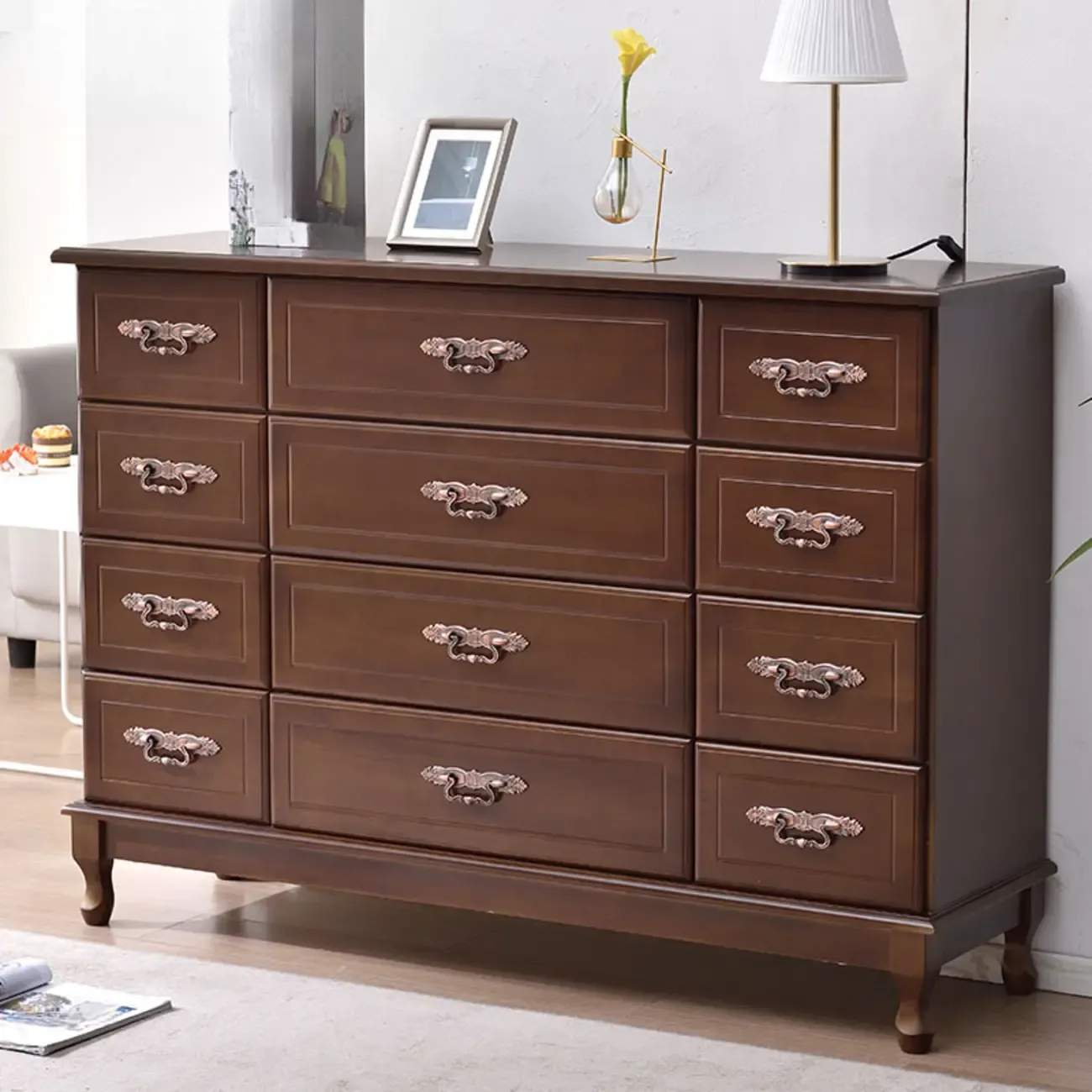 Traditional Solid Wood Chests with 7-Drawers for Living Room Image - 23