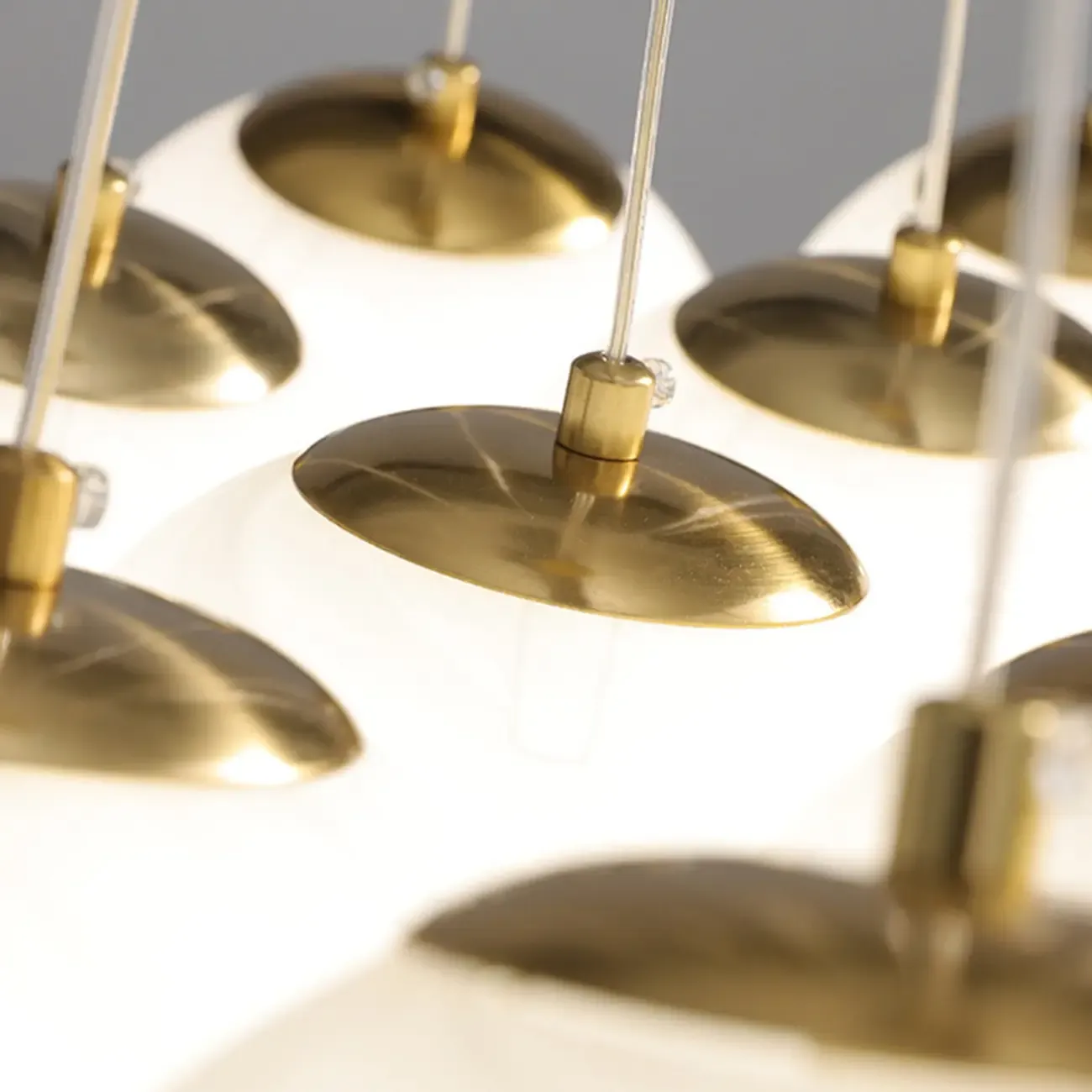 White Matte Glass Shade Multi Globe Light Chandelier  Image - 10