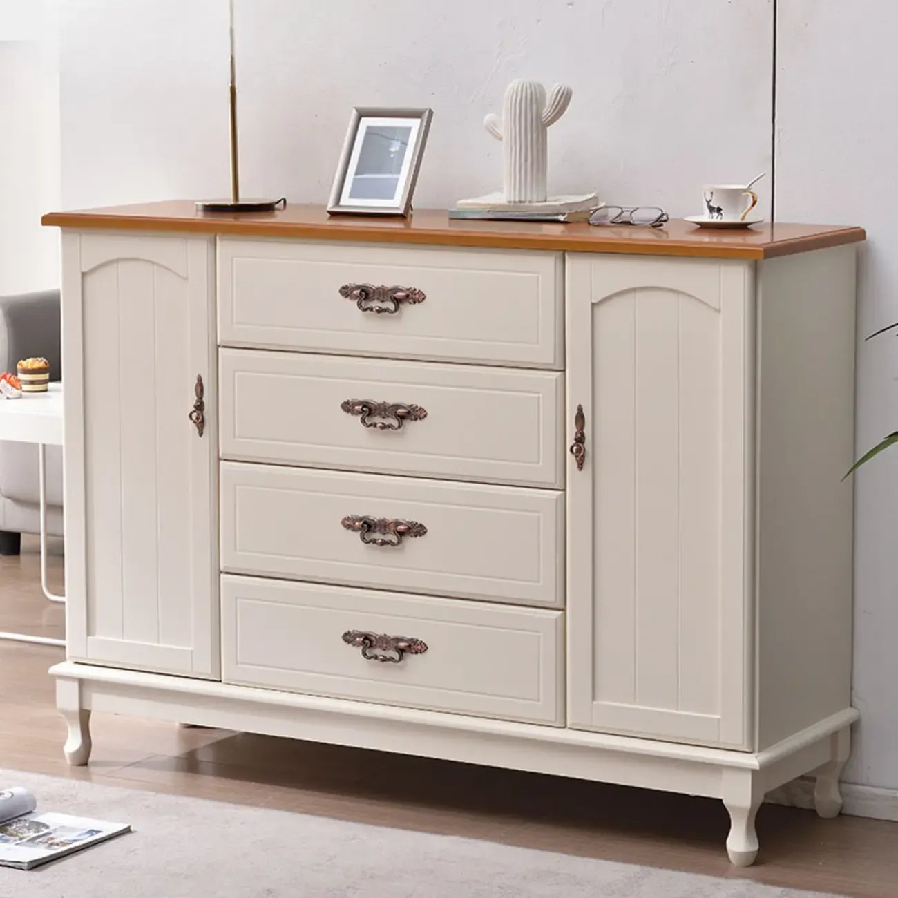 Traditional Solid Wood Chests with 7-Drawers for Living Room Image - 25