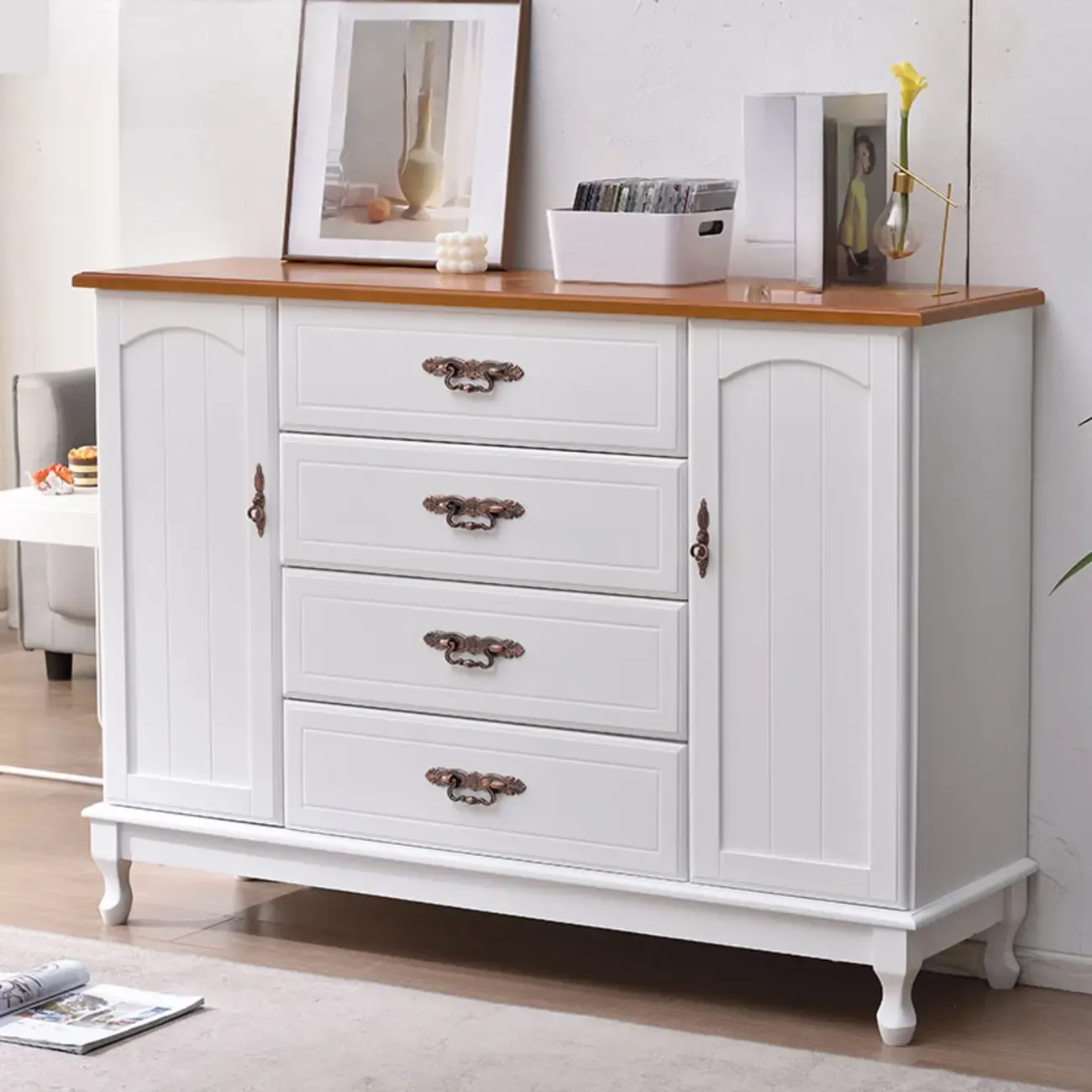 Traditional Solid Wood Chests with 7-Drawers for Living Room Image - 26