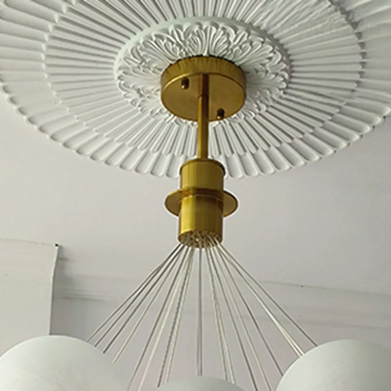 White Matte Glass Shade Multi Globe Light Chandelier  Image - 13