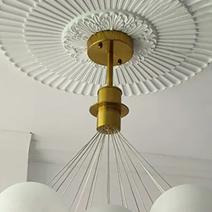 White Matte Glass Shade Multi Globe Light Chandelier  Image - 13