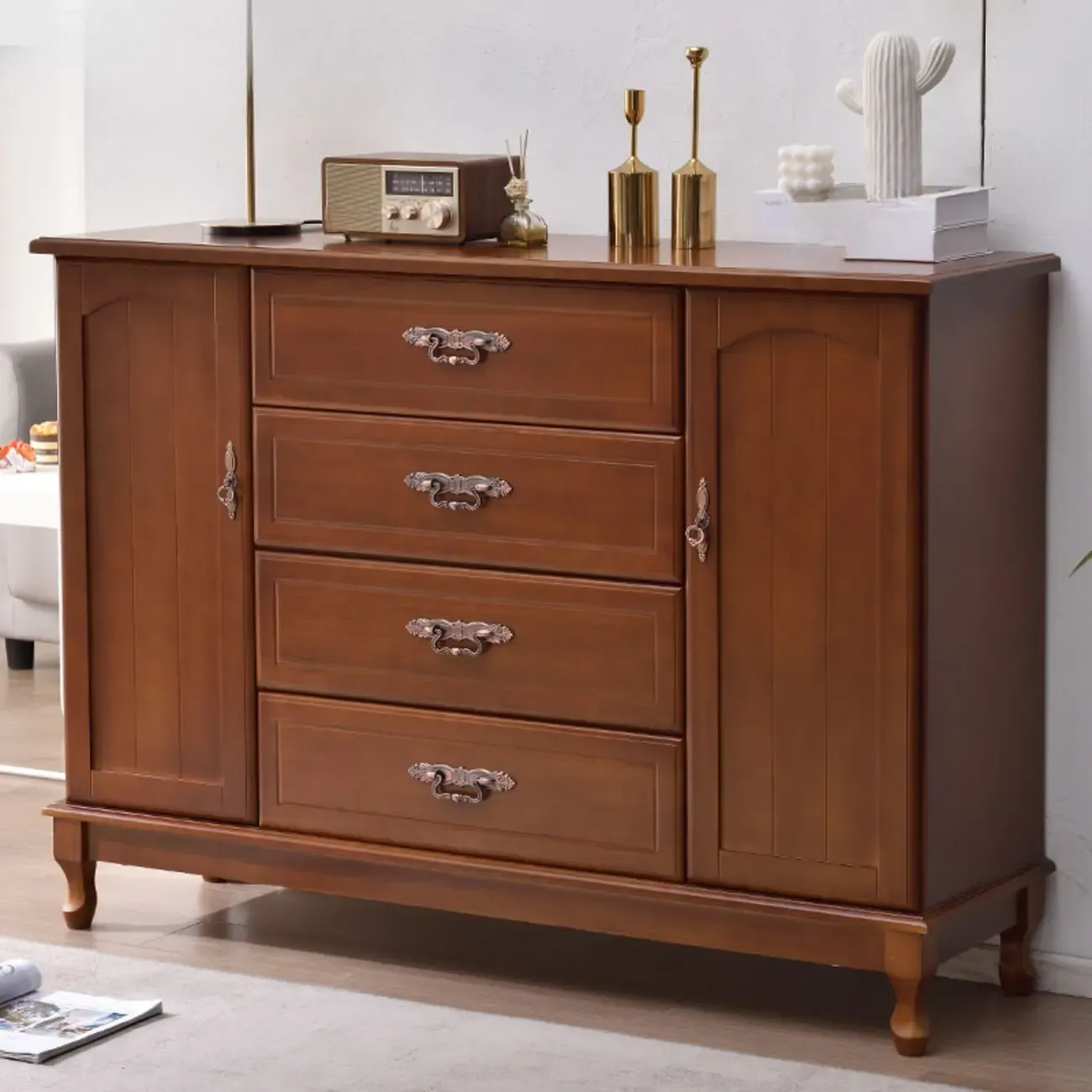 Traditional Solid Wood Chests with 7-Drawers for Living Room Image - 27
