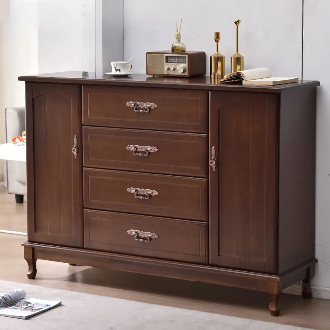 Traditional Solid Wood Chests with 7-Drawers for Living Room Image - 28