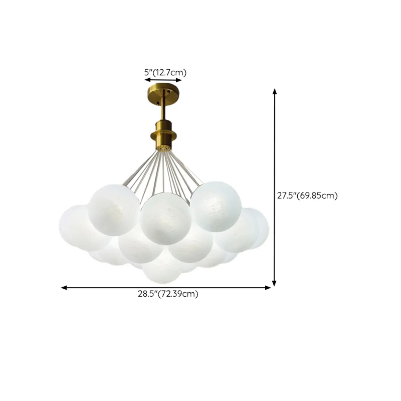 White Matte Glass Shade Multi Globe Light Chandelier  Image - 16 | homeyfad