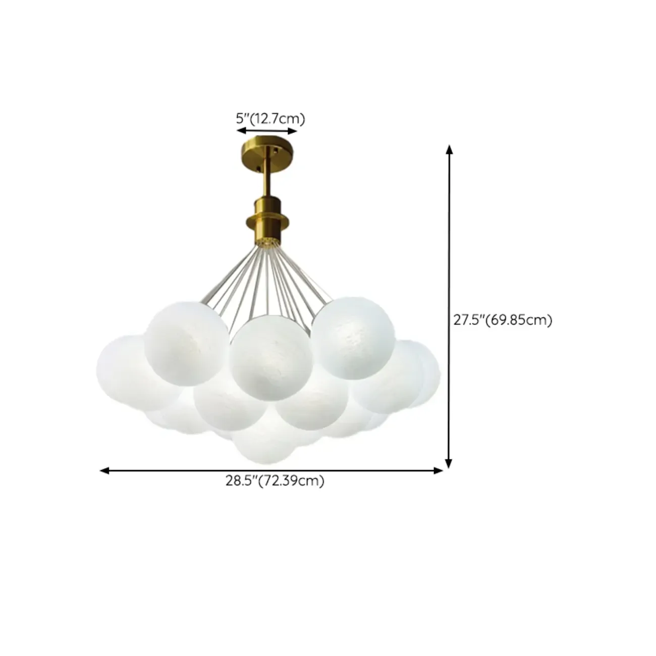 White Matte Glass Shade Multi Globe Light Chandelier  Image - 16