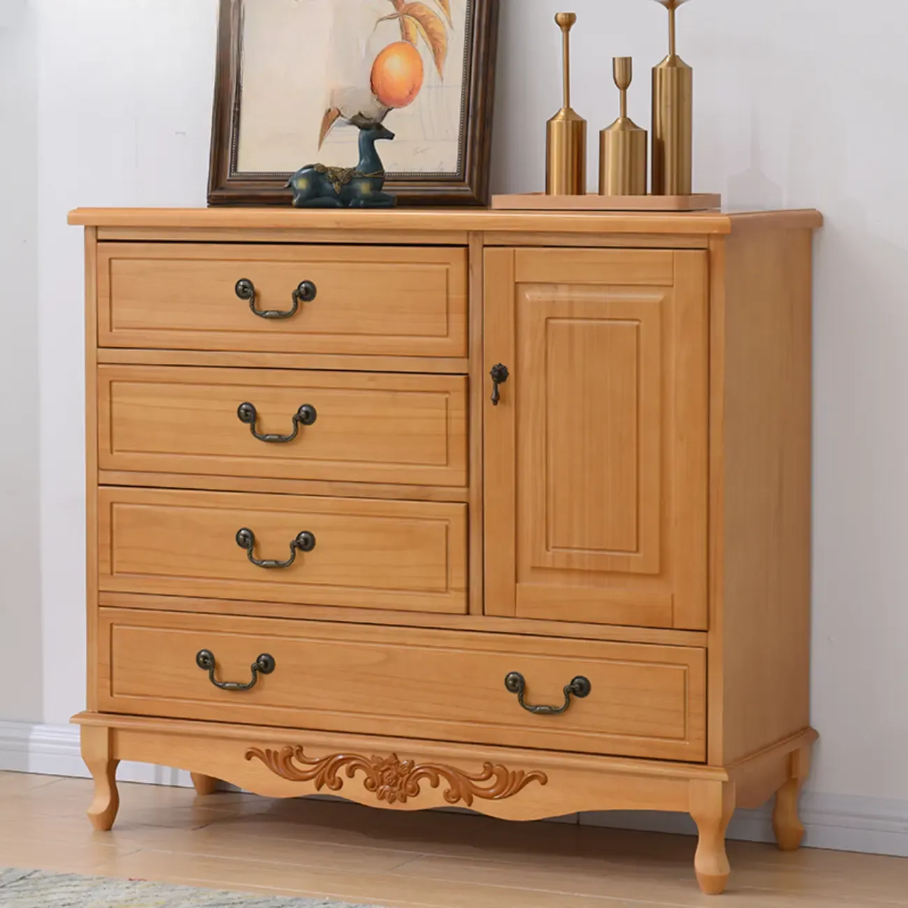 Traditional Solid Wood Chests with 7-Drawers for Living Room Image - 30