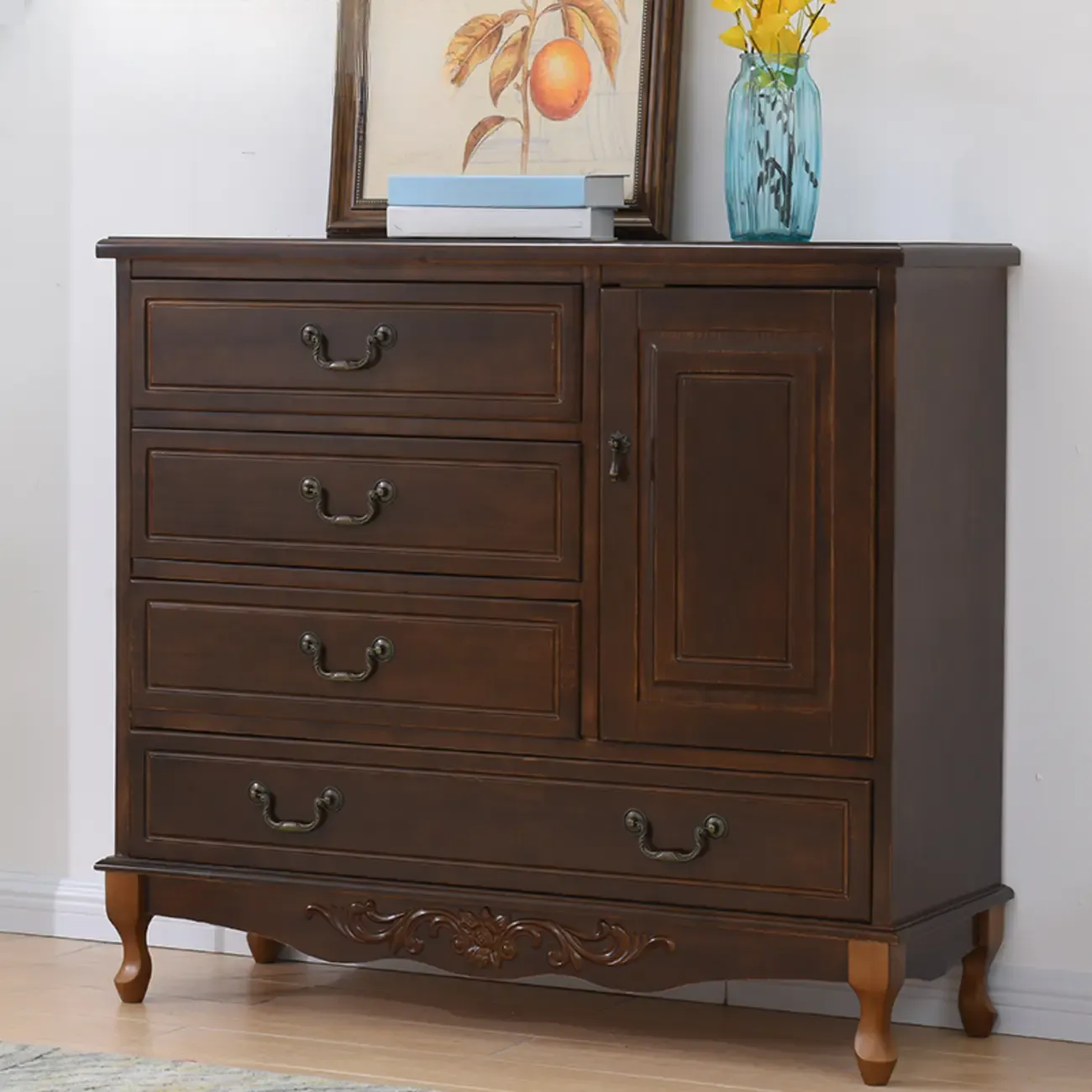 Traditional Solid Wood Chests with 7-Drawers for Living Room Image - 32