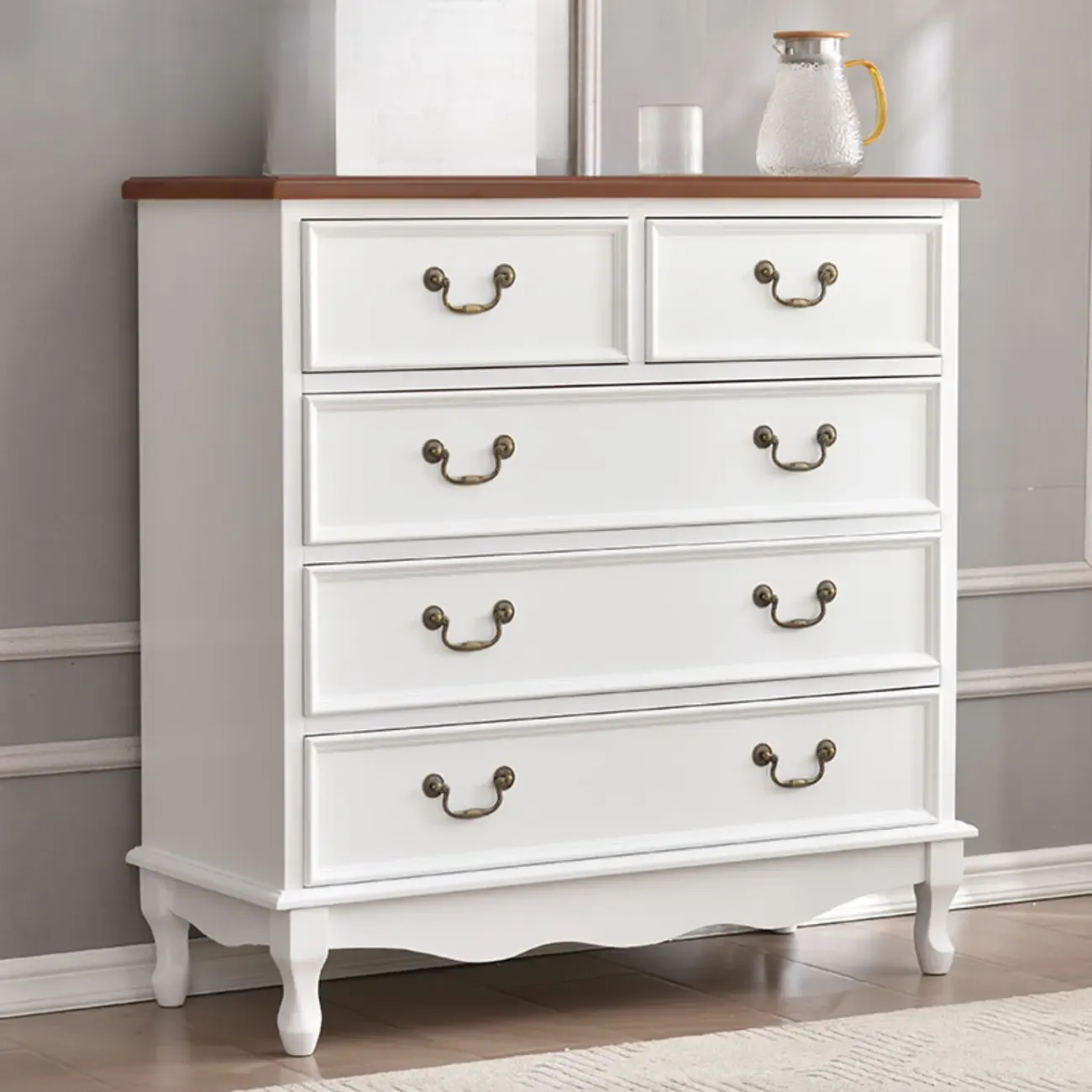 Traditional Solid Wood Chests with 7-Drawers for Living Room Image - 35