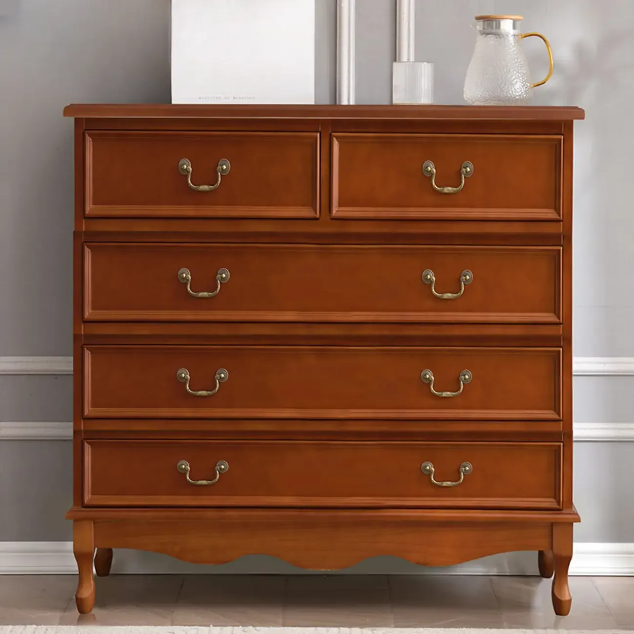 Traditional Solid Wood Chests with 7-Drawers for Living Room Image - 36
