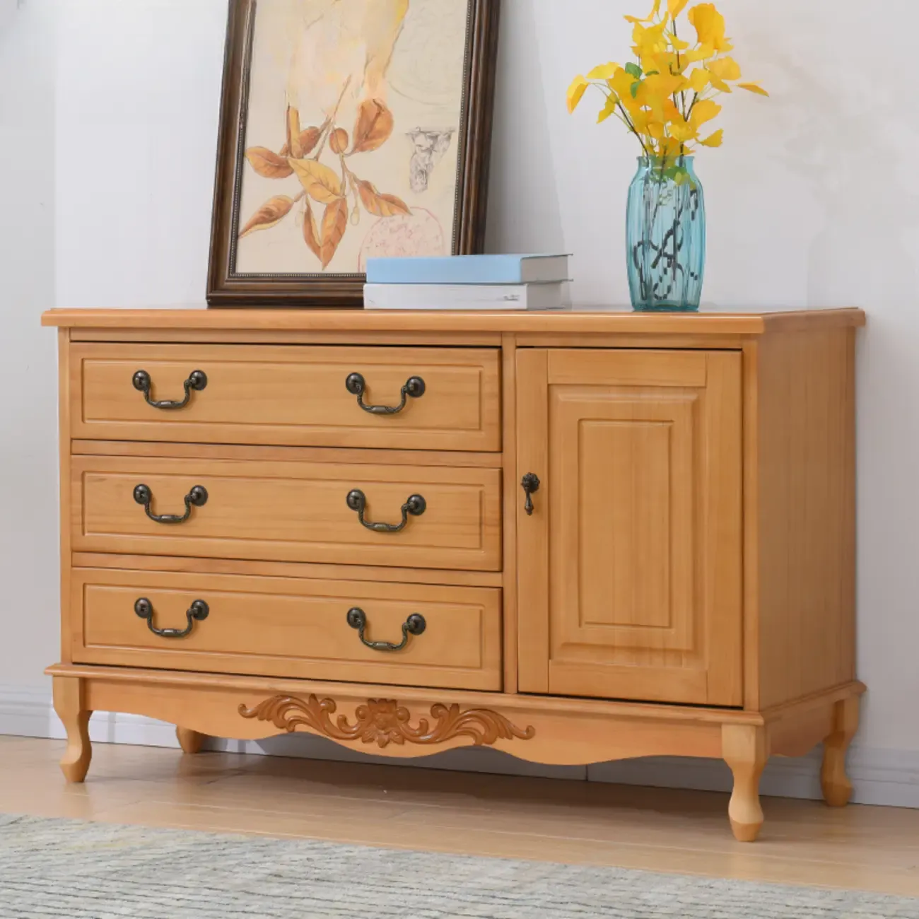 Traditional Solid Wood Chests with 7-Drawers for Living Room Image - 42