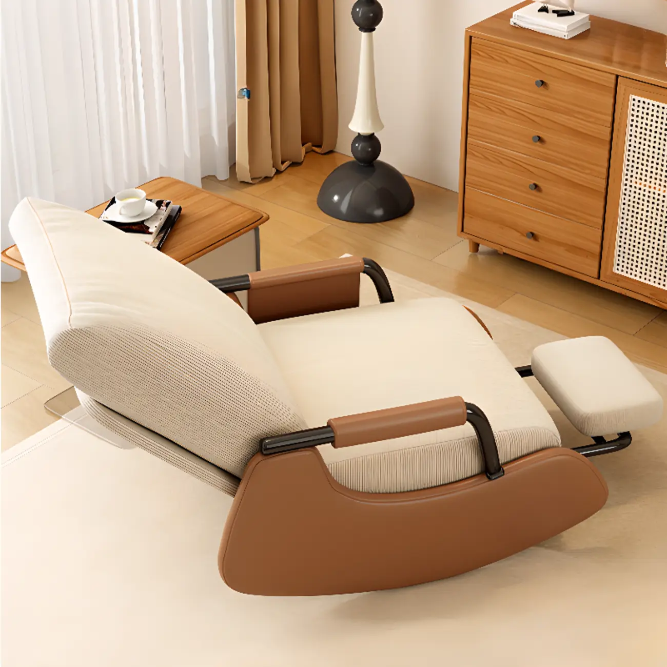 Ergonomic Recliner Chair with Adjustable Backrest for Living Room Image - 14 | homeyfad