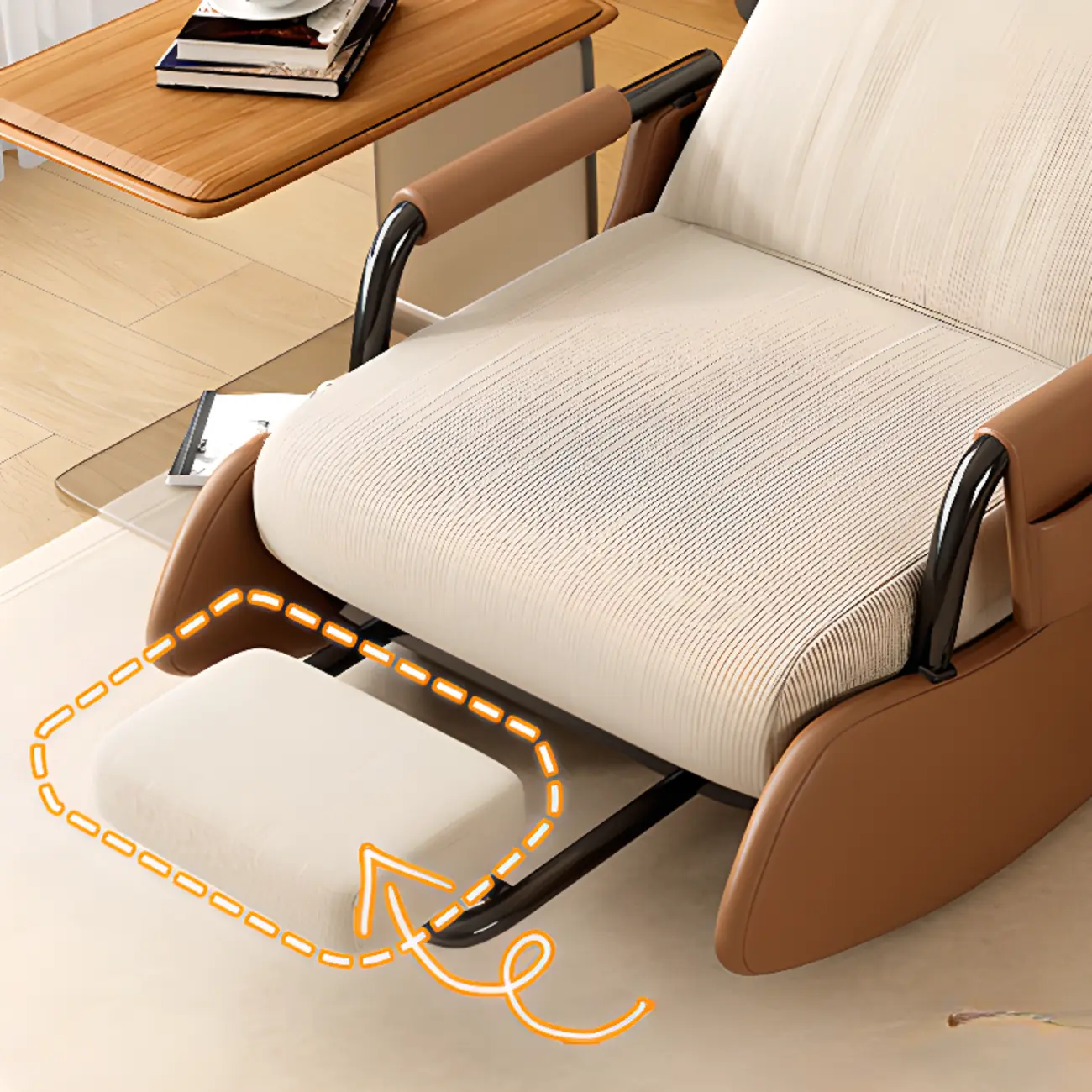 Ergonomic Recliner Chair with Adjustable Backrest for Living Room Image - 16 | homeyfad