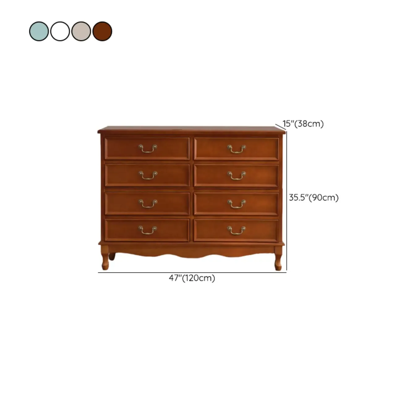 Traditional Solid Wood Chests with 7-Drawers for Living Room Image - 55