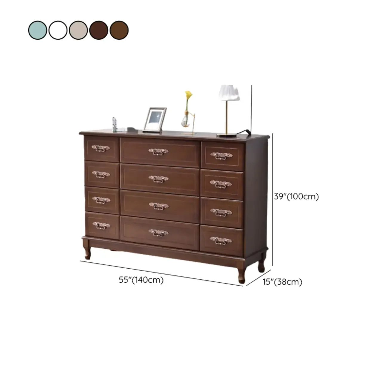 Traditional Solid Wood Chests with 7-Drawers for Living Room Image - 56