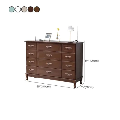 Traditional Solid Wood Chests with 7-Drawers for Living Room Image - 56