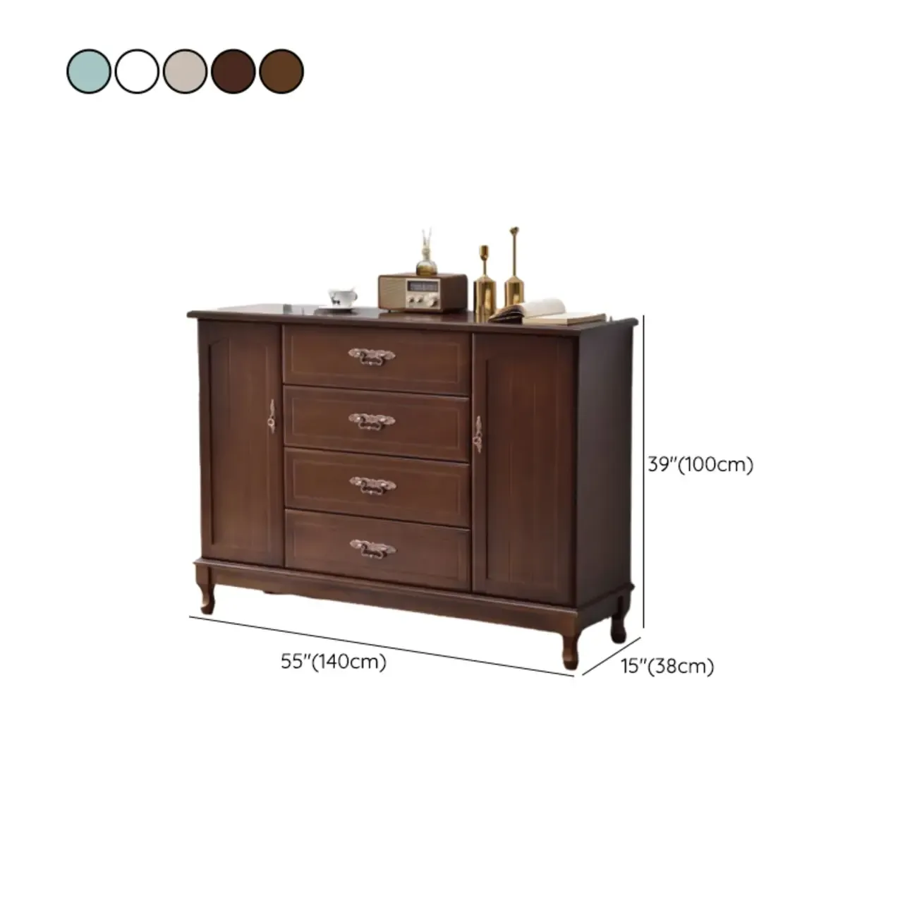 Traditional Solid Wood Chests with 7-Drawers for Living Room Image - 57