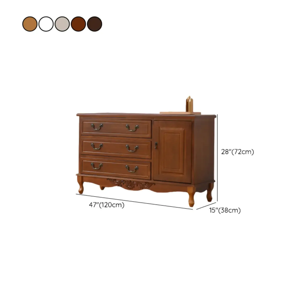 Traditional Solid Wood Chests with 7-Drawers for Living Room Image - 61