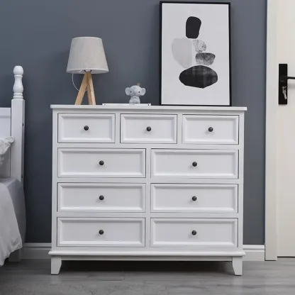 Art Deco Lumber Vertical/Horizontal Lingerie Chest/Console Dresser with 9 Drawers/5 Drawers/7 Drawers Sleeping Room Image - 2