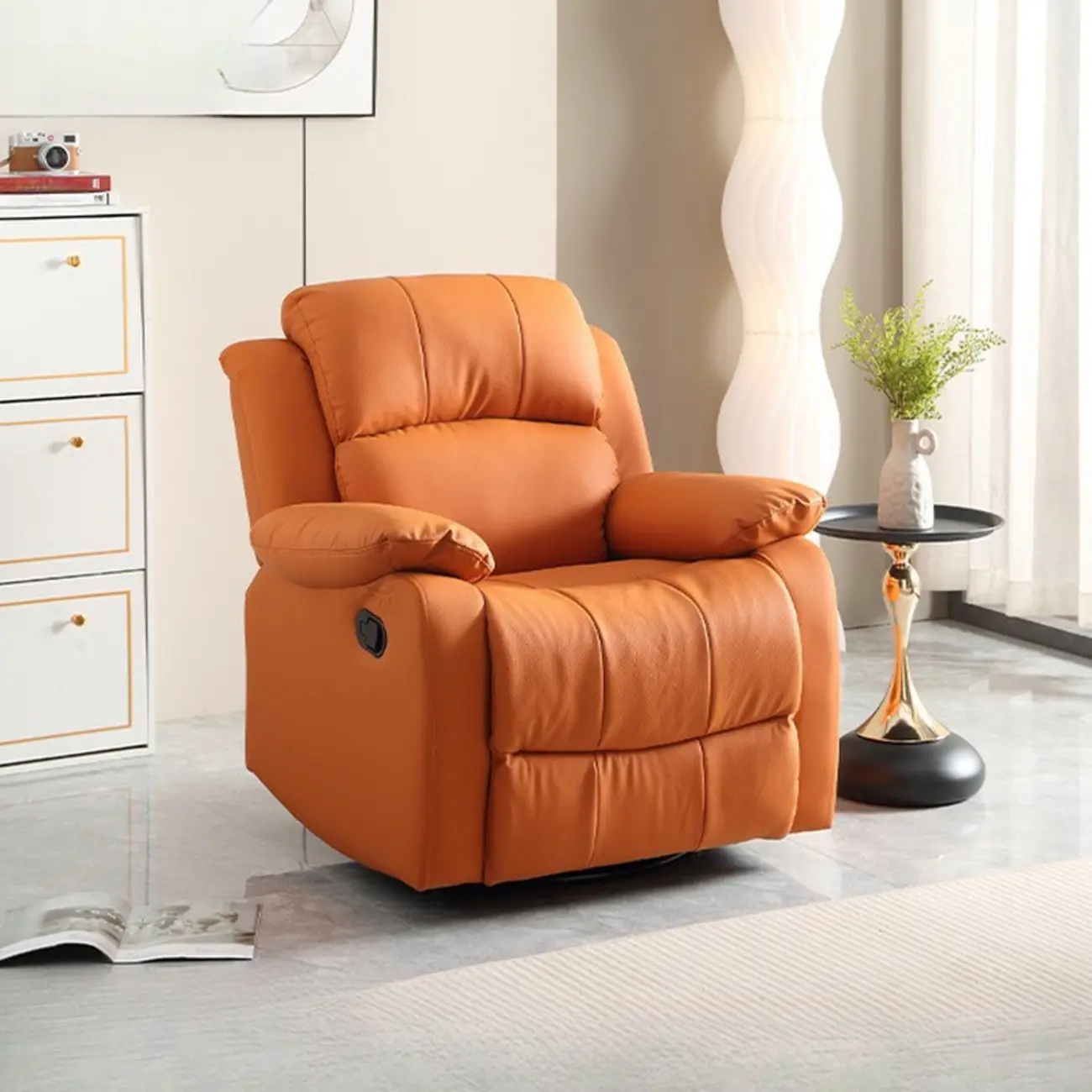 Adjustable Swivel Rocker Recliner Chair for Living Room Image - 1 | homeyfad