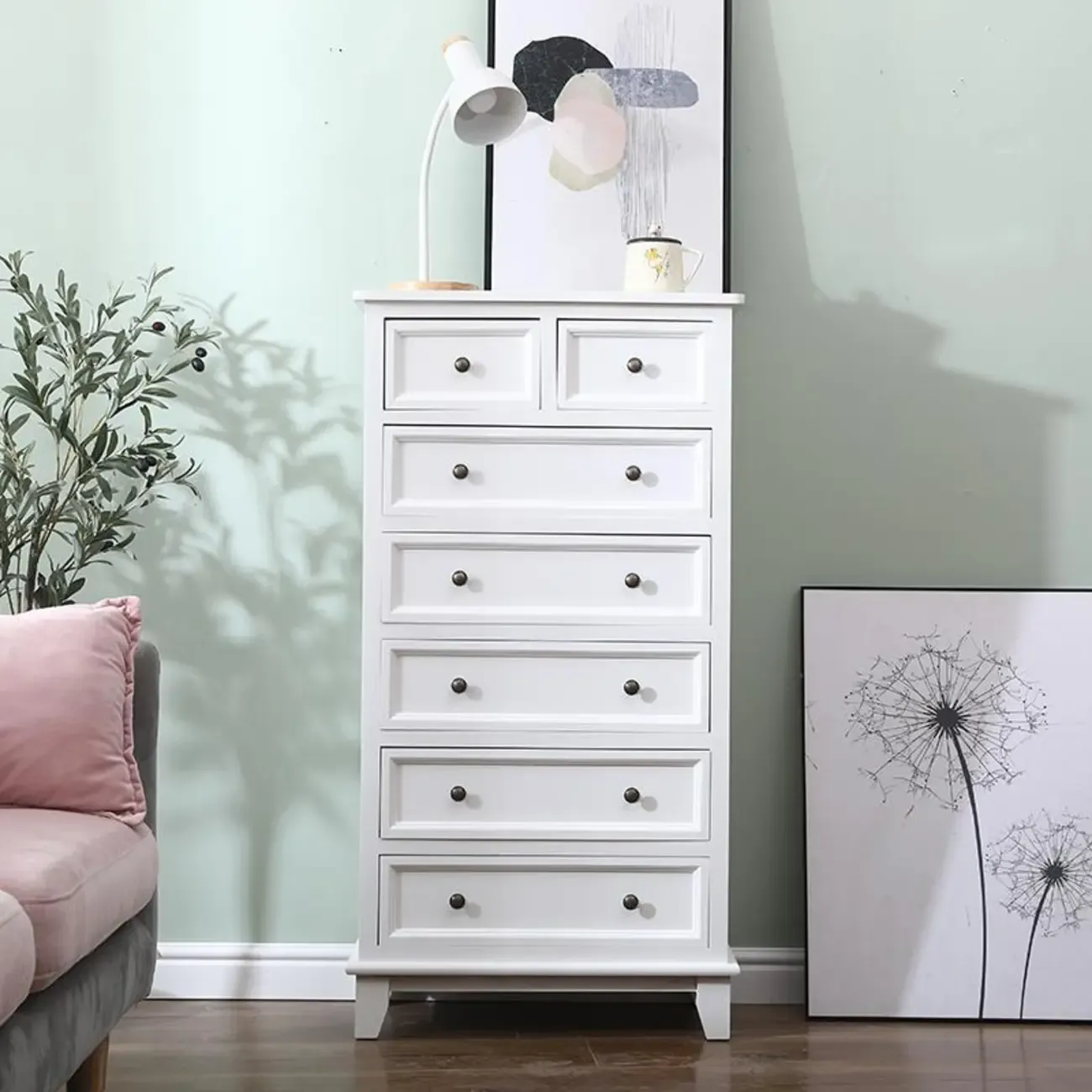 Art Deco Lumber Vertical/Horizontal Lingerie Chest/Console Dresser with 9 Drawers/5 Drawers/7 Drawers Sleeping Room Image - 5