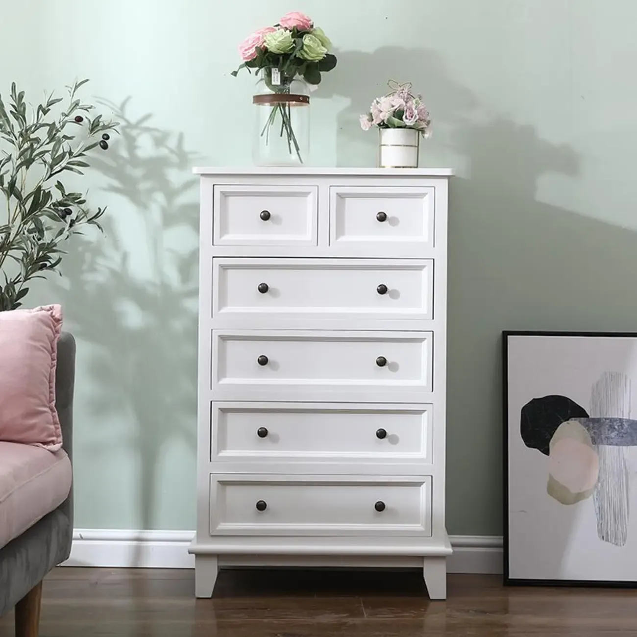 Art Deco Lumber Vertical/Horizontal Lingerie Chest/Console Dresser with 9 Drawers/5 Drawers/7 Drawers Sleeping Room Image - 7