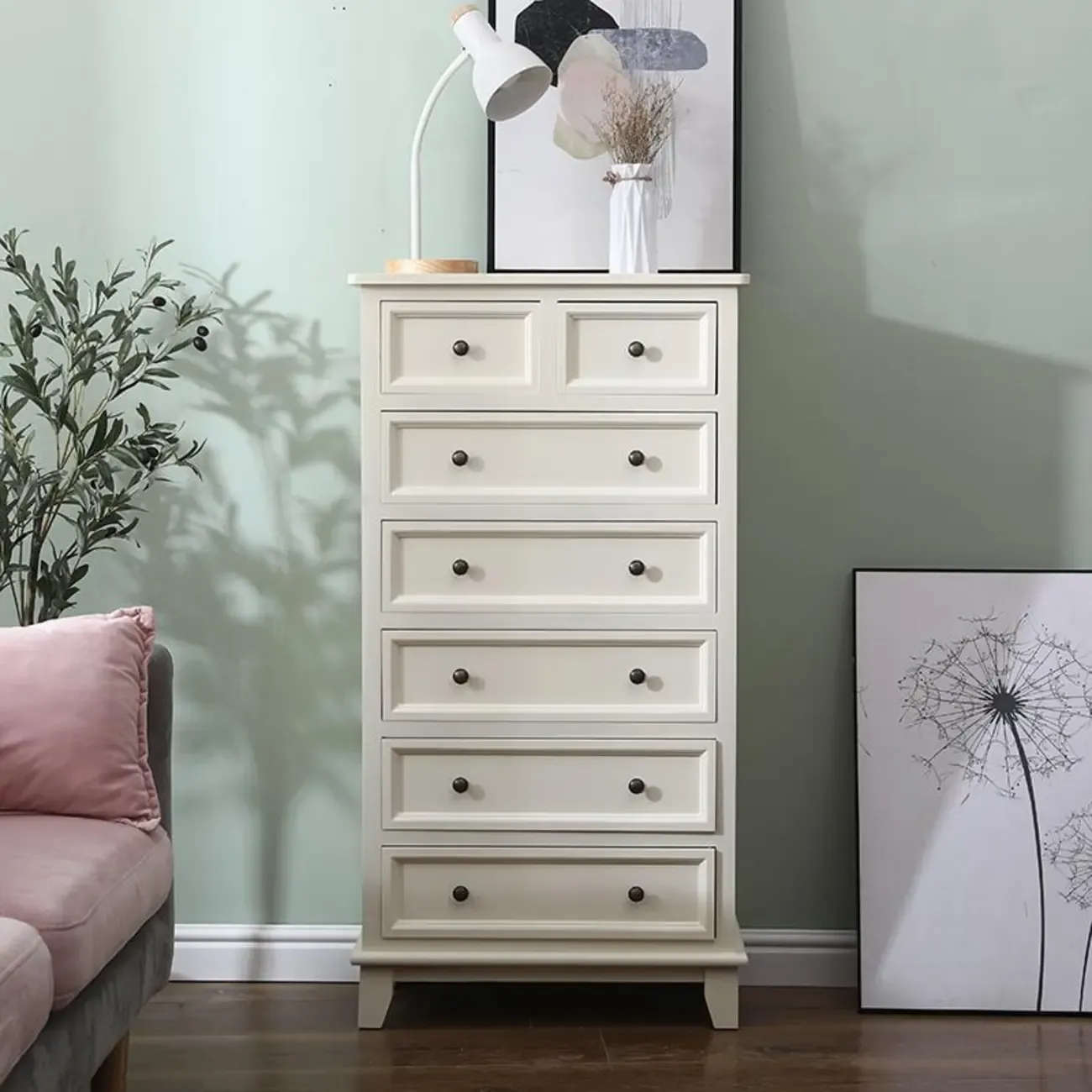 Art Deco Lumber Vertical/Horizontal Lingerie Chest/Console Dresser with 9 Drawers/5 Drawers/7 Drawers Sleeping Room Image - 9