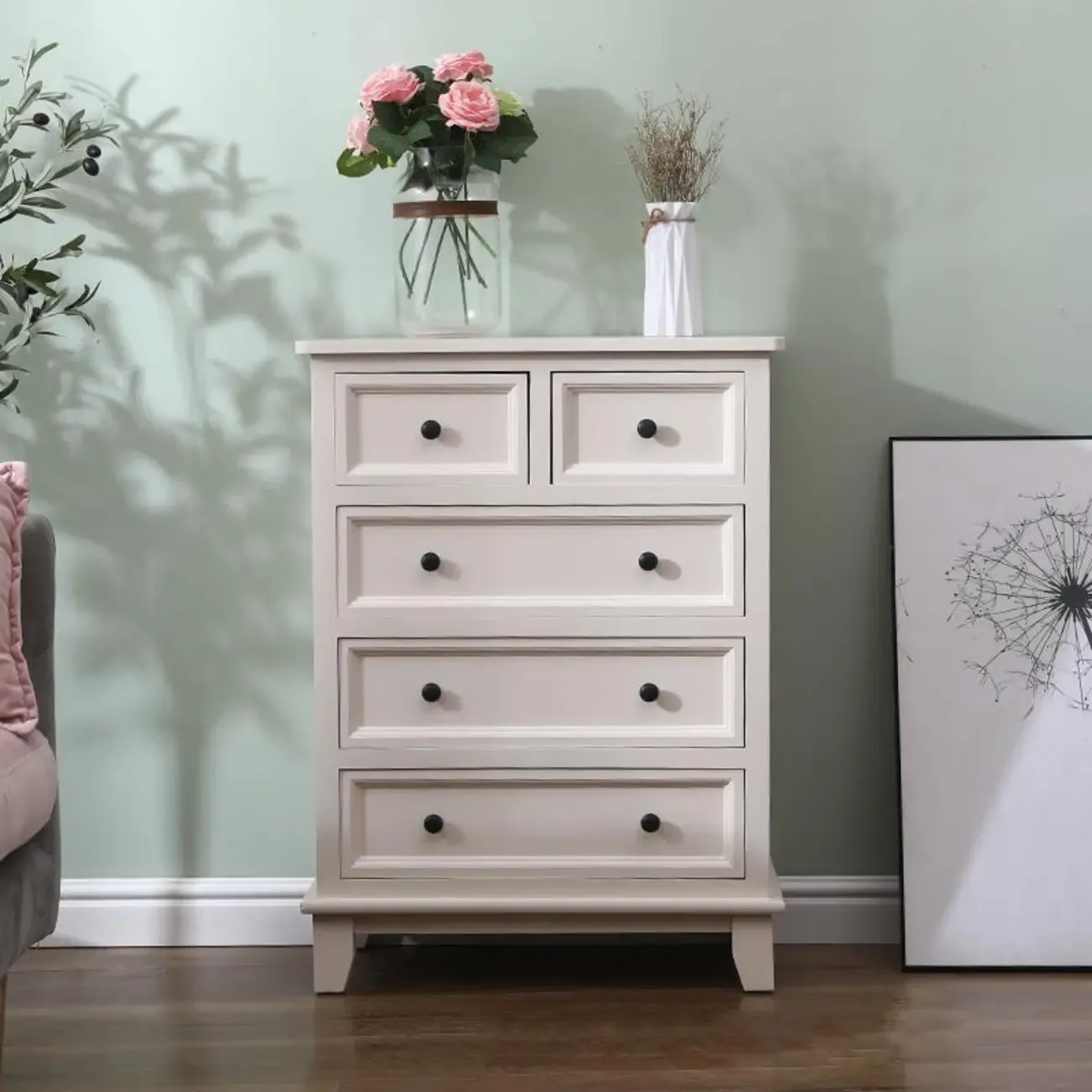 Art Deco Lumber Vertical/Horizontal Lingerie Chest/Console Dresser with 9 Drawers/5 Drawers/7 Drawers Sleeping Room Image - 11