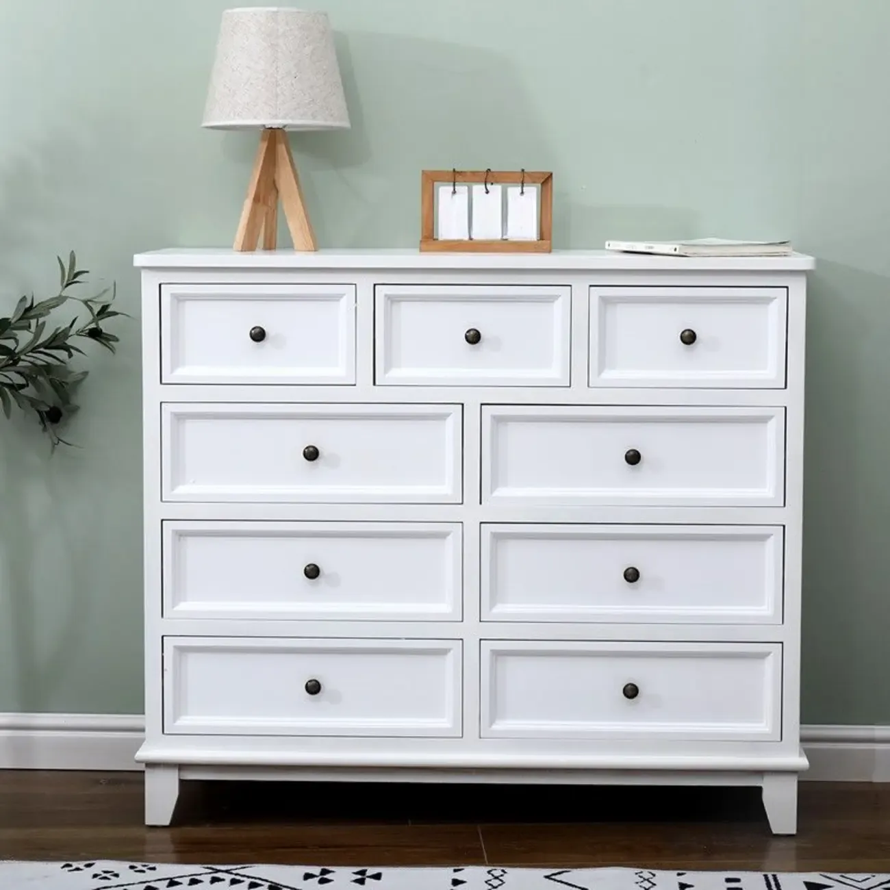Art Deco Lumber Vertical/Horizontal Lingerie Chest/Console Dresser with 9 Drawers/5 Drawers/7 Drawers Sleeping Room Image - 18
