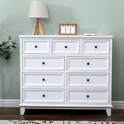 Art Deco Lumber Vertical/Horizontal Lingerie Chest/Console Dresser with 9 Drawers/5 Drawers/7 Drawers Sleeping Room Image - 18