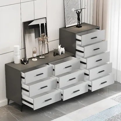 Modern Dove Grey Reclaimed Wood Console Dresser/Bachelor Chest/Lingerie Chest 3 Tiers/4 Tiers/5 Tiers Image - 4