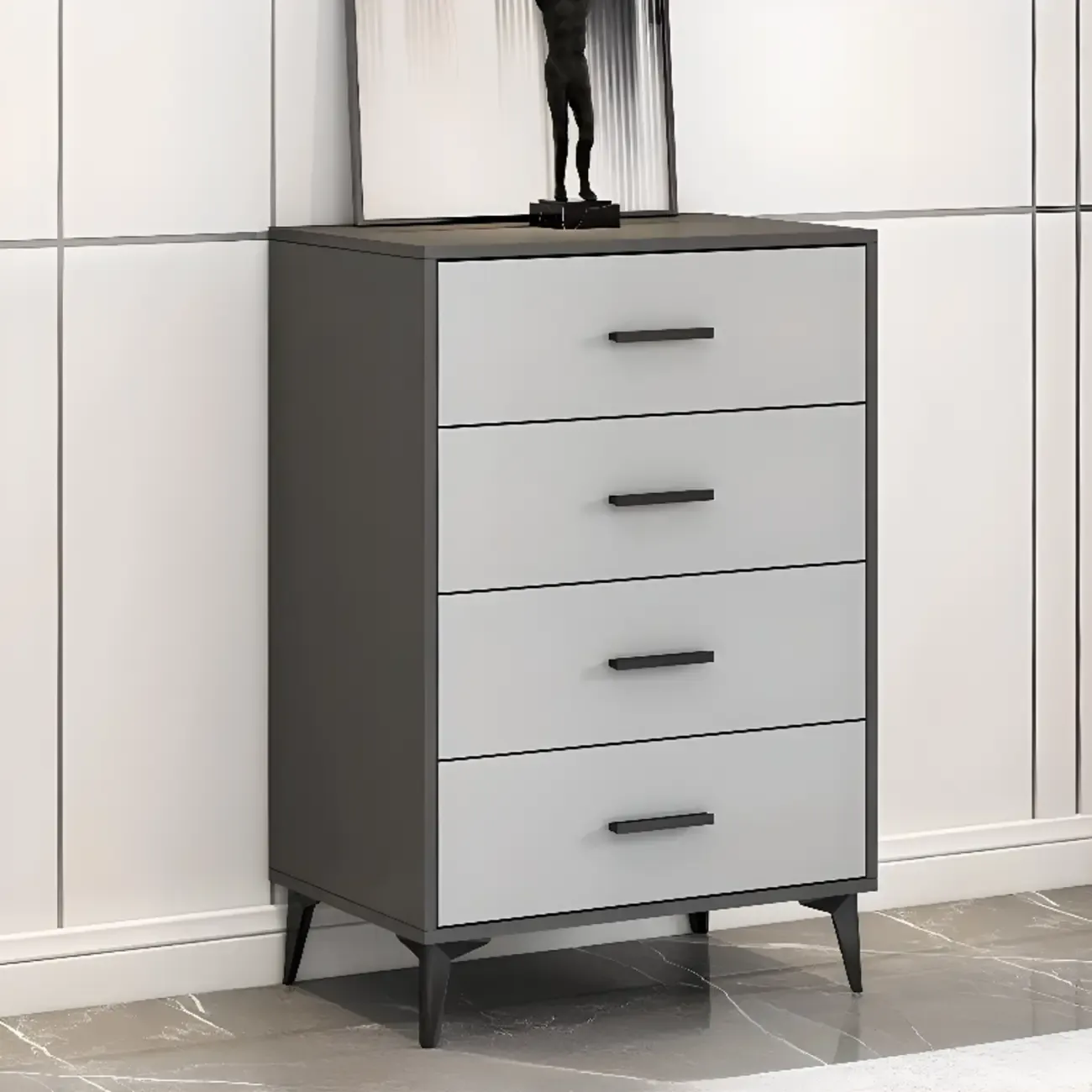 Modern Dove Grey Reclaimed Wood Console Dresser/Bachelor Chest/Lingerie Chest 3 Tiers/4 Tiers/5 Tiers Image - 5