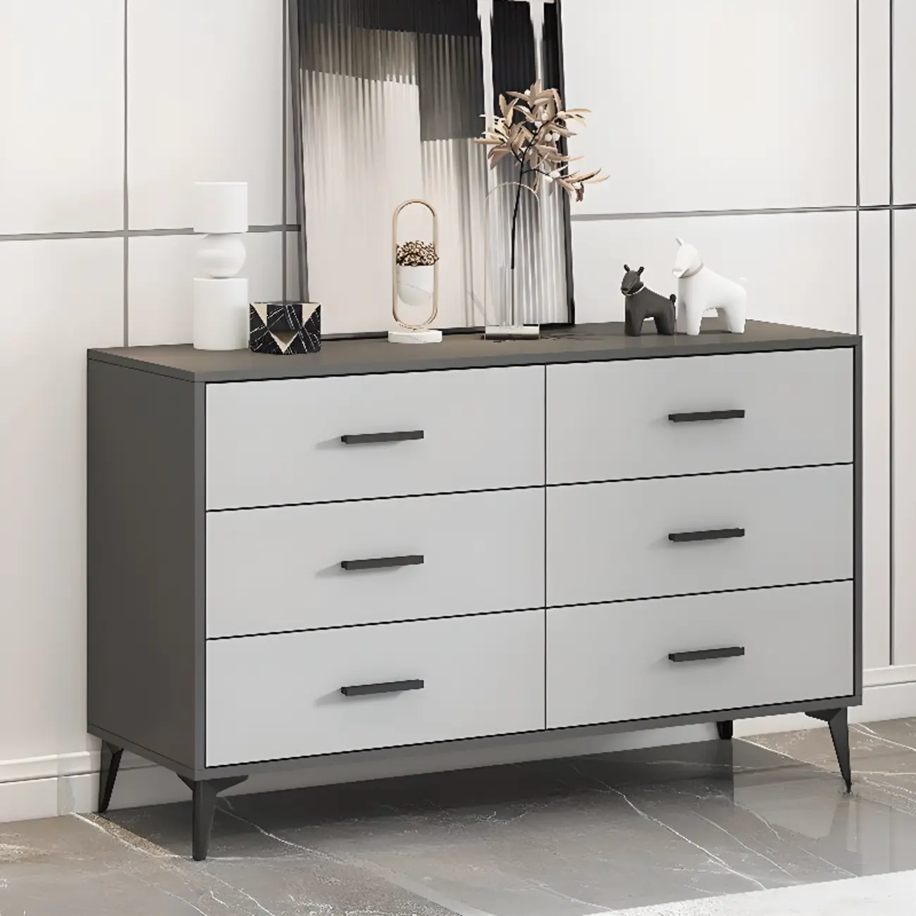 Modern Dove Grey Reclaimed Wood Console Dresser/Bachelor Chest/Lingerie Chest 3 Tiers/4 Tiers/5 Tiers Image - 6 | homeyfad