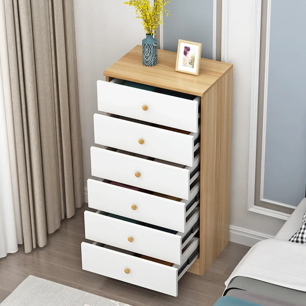 6 Tiers/5 Tiers/4 Tiers Modern Manufactured Wood Semainier/Bachelor Chest Image - 15 | homeyfad