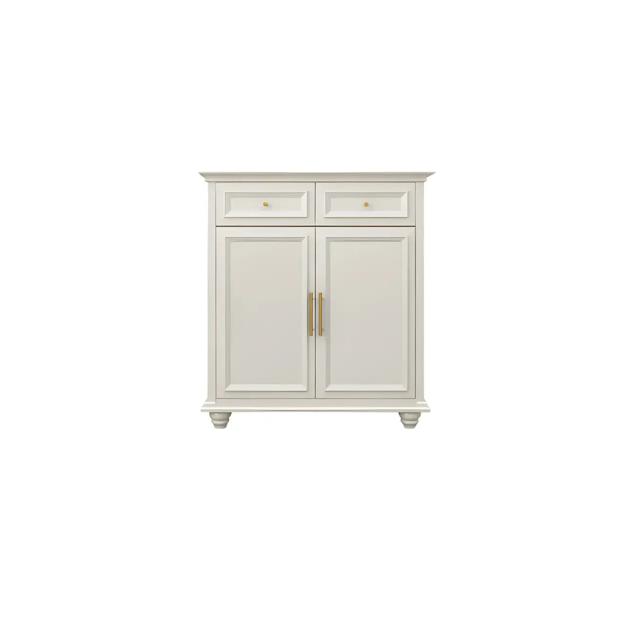 Contemporary Wooden Sideboard with 3 Drawers in White  Image - 5