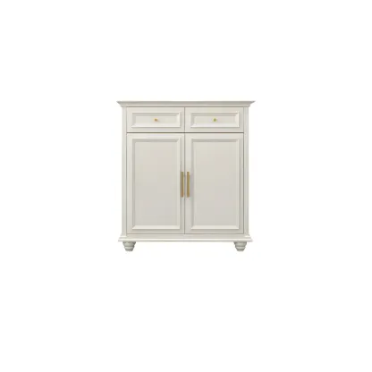 Contemporary Wooden Sideboard with 3 Drawers in White  Image - 5