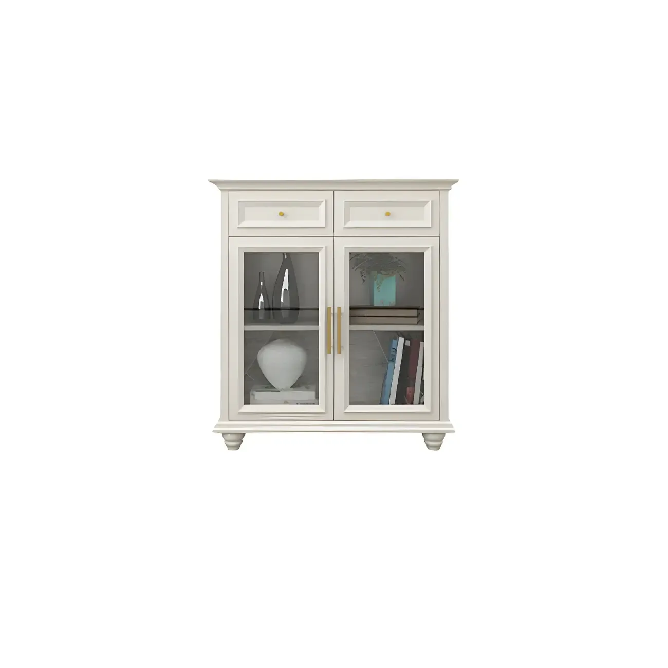 Contemporary Wooden Sideboard with 3 Drawers in White  Image - 8