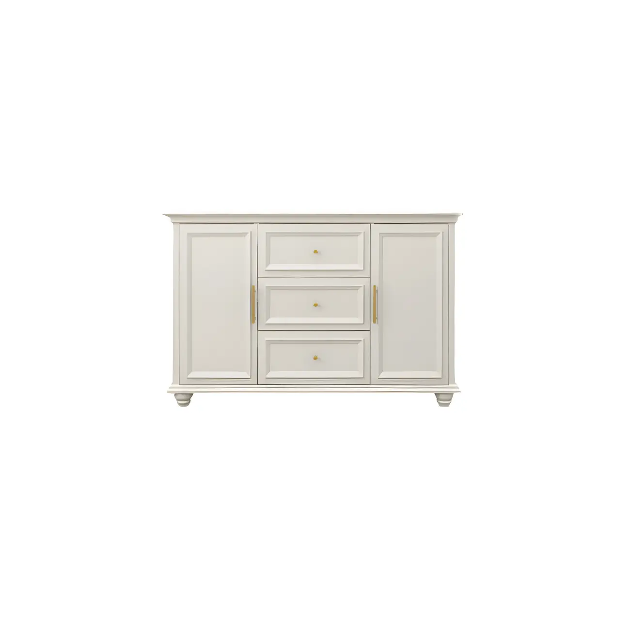 Contemporary Wooden Sideboard with 3 Drawers in White  Image - 9 | homeyfad