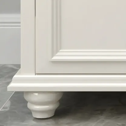 Contemporary Wooden Sideboard with 3 Drawers in White  Image - 12