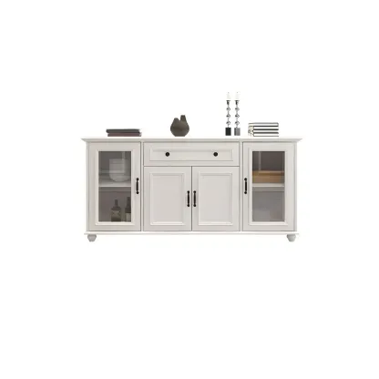 Contemporary Wooden Sideboard with 3 Drawers in White  Image - 14