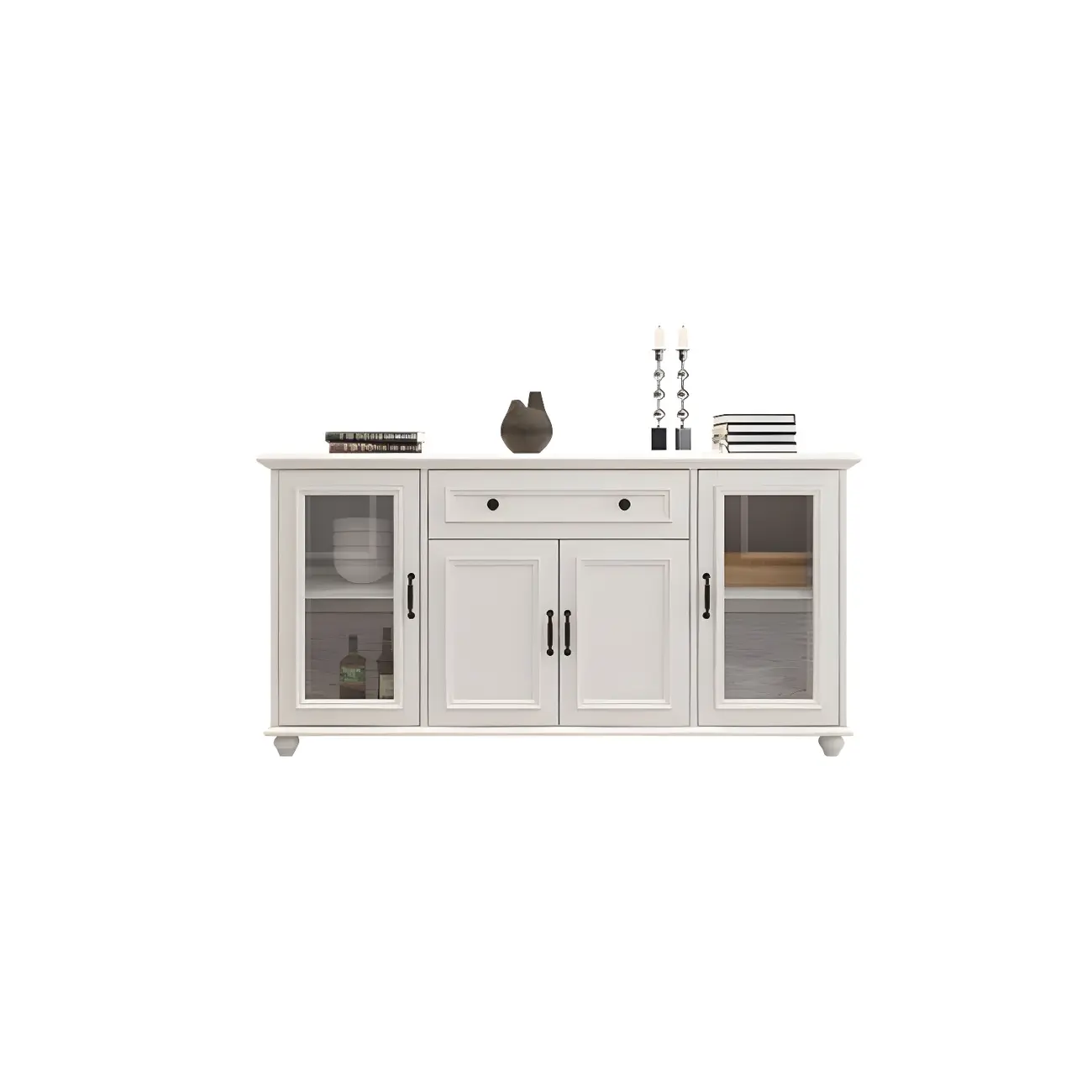 Contemporary Wooden Sideboard with 3 Drawers in White  Image - 15 | homeyfad
