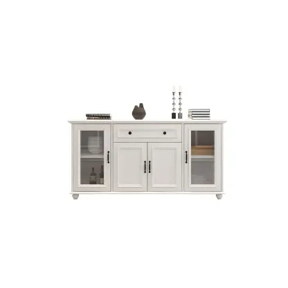 Contemporary Wooden Sideboard with 3 Drawers in White  Image - 15