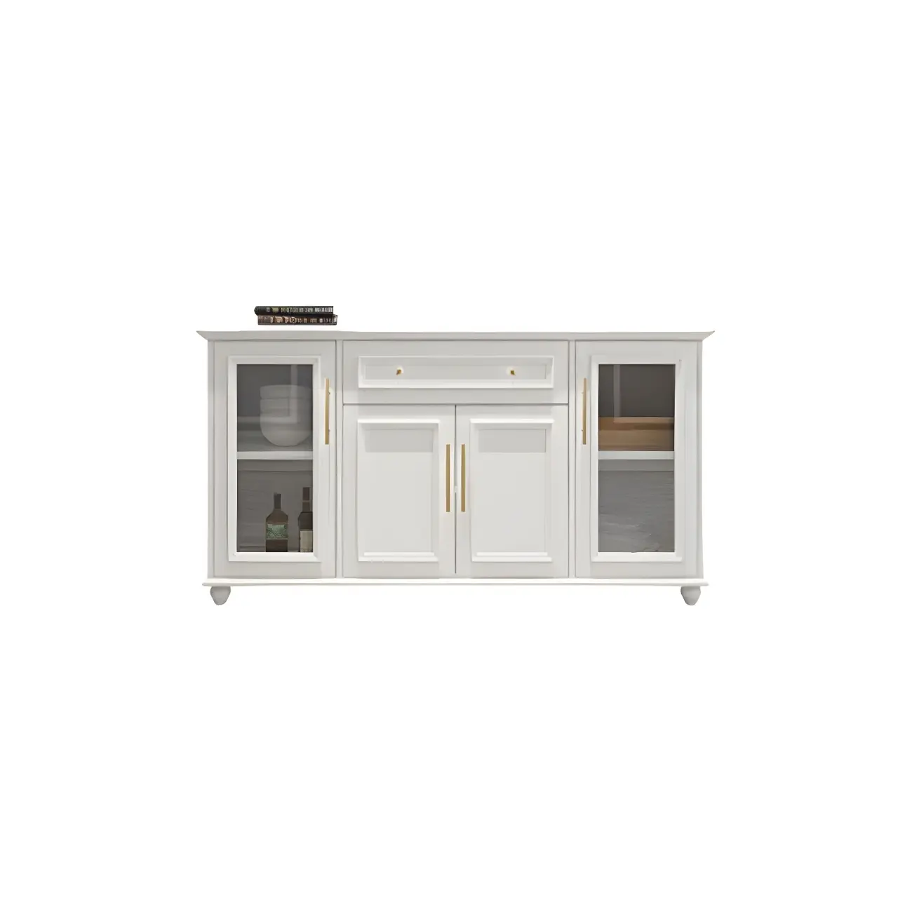 Contemporary Wooden Sideboard with 3 Drawers in White  Image - 17 | homeyfad