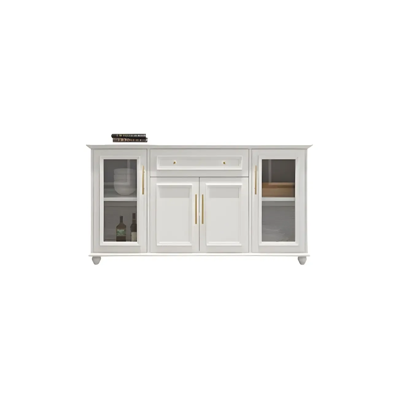 Contemporary Wooden Sideboard with 3 Drawers in White | HomeyFad