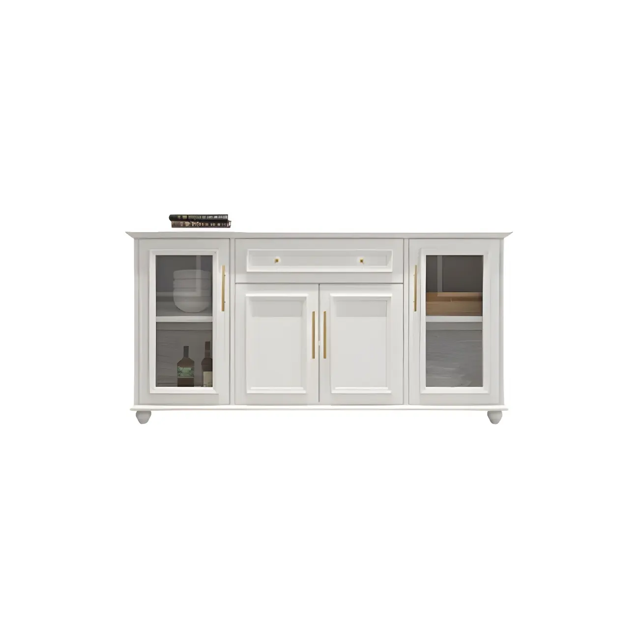 Contemporary Wooden Sideboard with 3 Drawers in White  Image - 19 | homeyfad
