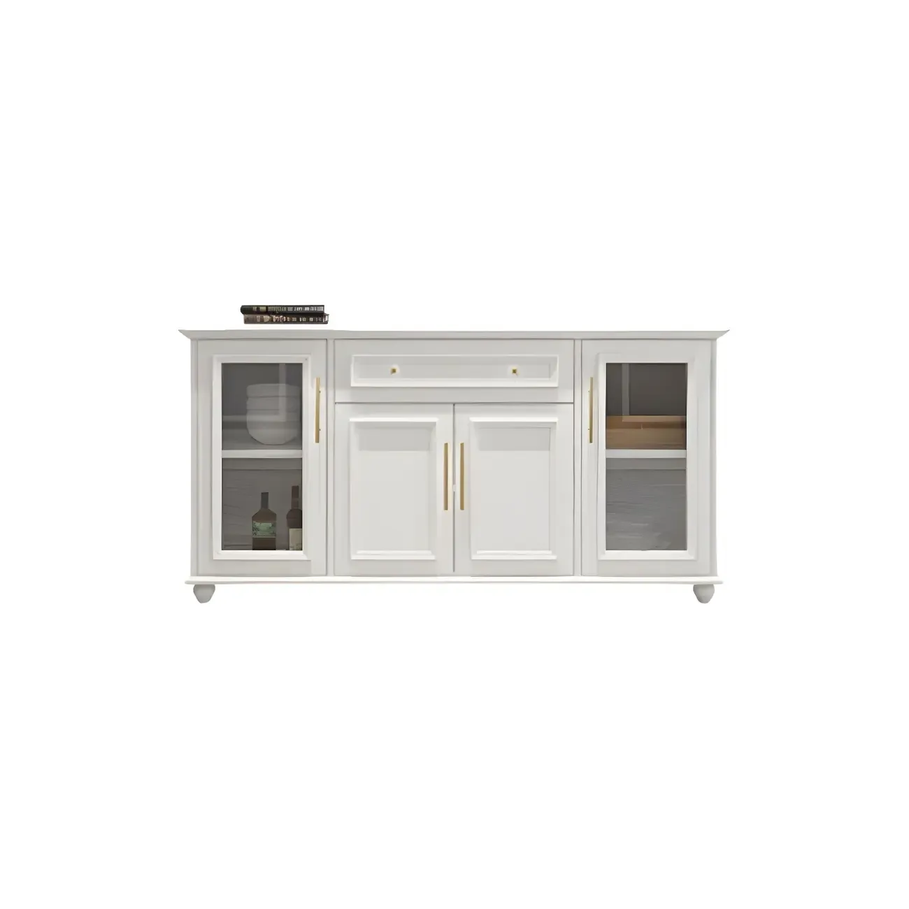 Contemporary Wooden Sideboard with 3 Drawers in White  Image - 19