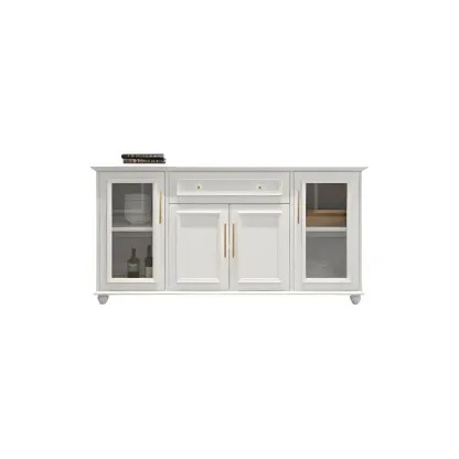Contemporary Wooden Sideboard with 3 Drawers in White  Image - 19